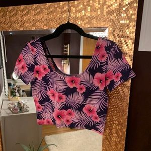 PINK floral crop top